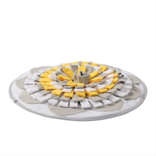 M-PETS Stratege Interactive Dog Snuffle Slower Feeder Mat - Yellow and Grey