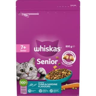 Whiskas Senior 7+ Tuna & Sardine Dry Cat Food - 800g