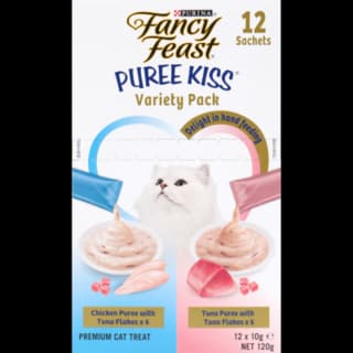 Fancy Feast Puree Kiss Chicken & Tuna Multipack Cat Treats - 120g