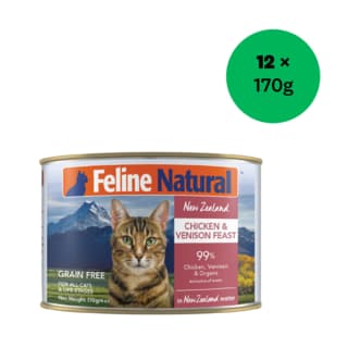 Feline Natural Chicken & Venison Feast Wet Cat Food - 170g x 12
