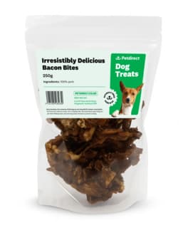 Petdirect Irresistibly Delicious Bacon Bites Dog Treats - 250g