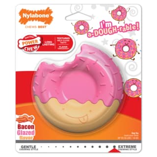 Nylabone Power Chew Donut Bacon Glazed Dog Chew Toy - Medium