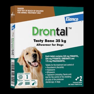 Drontal Tasty Bone Dog Allwormer - 35kg - 2 Pack