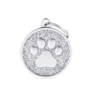 My Family Shine Assorted Large Cat and Dog Tags - Paw, Silver