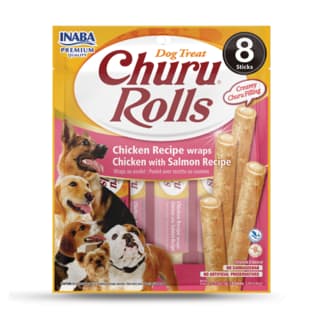 Inaba Churu Rolls Chicken wraps with Salmon Recipe Dog Treats - 192g (2 x 96g)
