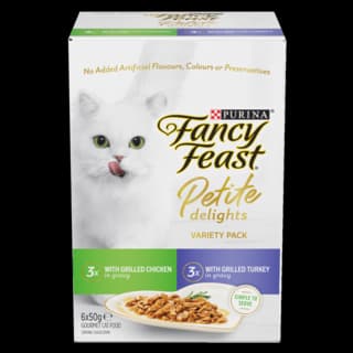 Fancy Feast Petite Delights Chicken & Turkey Wet Cat Food Variety Pack - 2 x Pack (50g x 12)