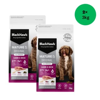 Black Hawk Mature Lamb & Rice Senior Dry Dog Food - 6kg (2 x 3kg Bags)