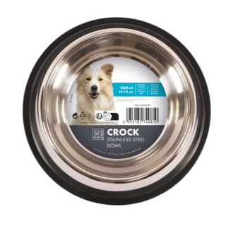 M-PETS Crock Non-Slip Stainless Steel Cat and Dog Food Bowl - 1506ml