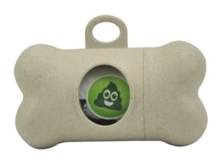 M-PETS POO Bamboo Dog Waste Bag Dispenser with Bags - Beige with 15 Bags