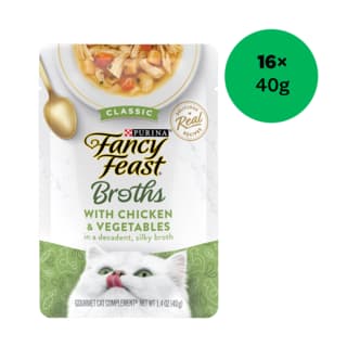 Fancy Feast Broths Chicken & Veggies Wet Cat Food - 40g x 16