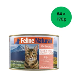 Feline Natural Lamb & King Salmon Feast Wet Cat Food - 170g x 24