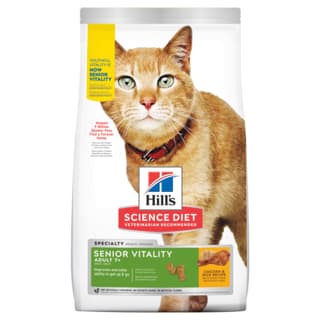 Hill's Science Diet Adult 7+ Senior Vitality Dry Cat Food - 5.44kg (2 x 2.72kg Bags)