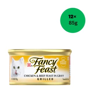 Fancy Feast Grilled Chicken & Beef Feast in Gravy Wet Cat Food - 85g x 12