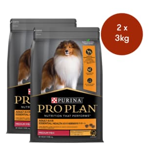 Pro Plan Adult Medium Breed Chicken Dry Dog Food - 6kg (2x 3kg bags)