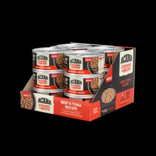 ACANA Beef & Tuna Recipe Chunks in Broth Wet Cat Food - 85g x 12 (tray)