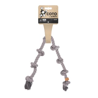 M-PETS Coto Natural Cotton Six Knot Tug Dog Rope Toy - Large, Grey
