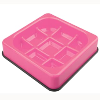 M-PETS Waffle Non-Slip Slow Feed Cat and Dog Bowl - Pink