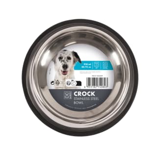 M-PETS Crock Non-Slip Stainless Steel Cat and Dog Food Bowl - 910ml