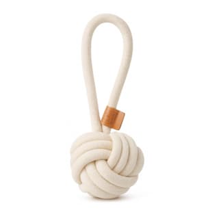 M-PETS Coto Natural Cotton Loop Ball Dog Toy - Medium, White