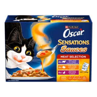 Oscar Sensations Sauces Meat Selection Wet Cat Food Variety Pack - 85g x 12 Pack