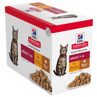 Hill's Science Diet Adult Poultry Selection Wet Cat Food Variety Pack - 85g x 12