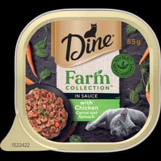 Dine Farm Collection with Chicken, Carrot & Spinach Wet Cat Food - 85g