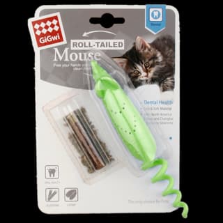 GiGwi Roll Tail Mouse Catnip Cat Toy - Green