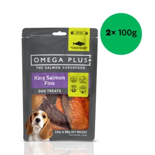 Omega Plus King Salmon Fins Dog Treats - 200g (2 x 100g Bags)