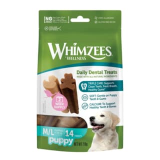 Whimzees Puppy Dental Dog Treats - Medium / Large - 14 Pack