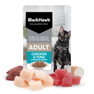 Black Hawk Original Adult Chicken & Tuna in Gravy Wet Cat Food - 85g x 36