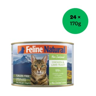 Feline Natural Chicken & Lamb Feast Wet Cat Food - 170g x 24