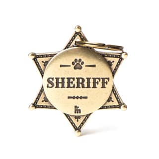My Family Bronx Sheriff Star Dog Tag - English Brass