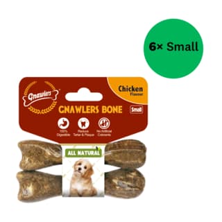 Gnawlers Chicken Bone Dog Dental Chew - Small - Twin Pack, 6 Packs