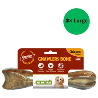 Gnawlers Chicken Bone Dog Dental Chew - Large, 2 Packs