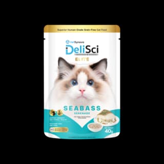 VetSynova DeliSci Elite Seabass Serenade in Broth Wet Cat Food Topper - 40g