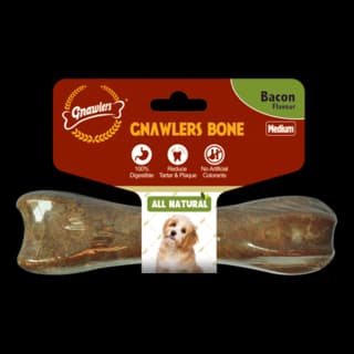Gnawlers Bacon Bone Dog Dental Chew - Medium, Single