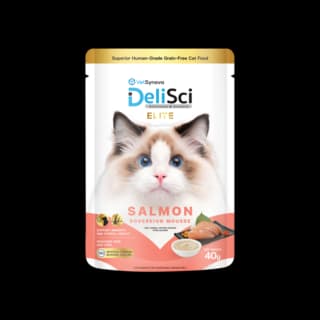 VetSynova DeliSci Elite Salmon Sovereign Mousse Wet Cat Food Topper - 40g x 12 (pack)