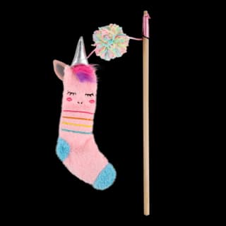 All For Paws Unicorn Sock Cat Wand Cat Toy - Wand