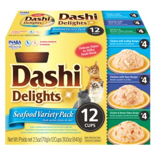 Inaba Dashi Delights Seafood Cat Wet Food Topper Variety Pack - 12 Pack