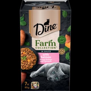 Dine Farm Collection with Salmon, Sweet Potato & Spinach Wet Cat Food Pack - Pack (7 x 85g)