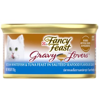 Fancy Feast Gravy Lovers Ocean Whitefish & Tuna Feast in Sauteed Seafood Gravy Wet Cat Food - 85g