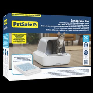 PetSafe ScoopFree Pro Hooded Crystal Self-Cleaning Cat Litter Box System - White