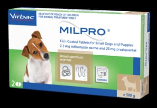 Milpro All Wormer Tablets for Dogs - Under 5kg - 2 Pack