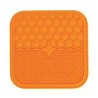 M-PETS Leccamat Non-Slip Cat and Dog Slow Feed Mat - Orange
