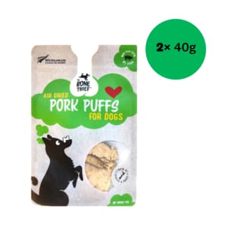 The Bone Thief Pork Puffs Dog Treats - 80g ( 2 x 40g)