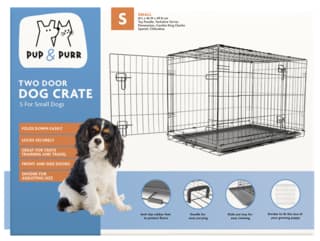 Pup & Purr Double Door Dog Crate with Divider - Small - 61 x 46 x 49