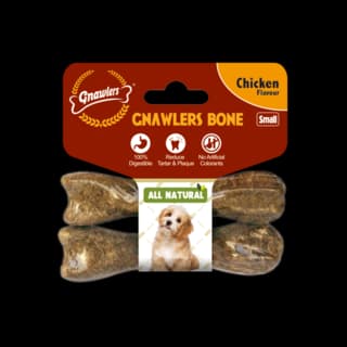 Gnawlers Chicken Bone Dog Dental Chew - Small - Twin Pack, Single