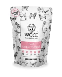 The NZ Natural Pet Food Co Woof Beef Tongue 'n' Cheek Dog Treats - 50g