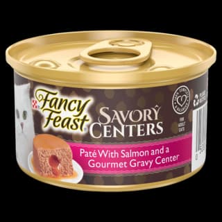 Fancy Feast Savory Centers Pate with Salmon & Gourmet Gravy Wet Cat Food - 85g x 48