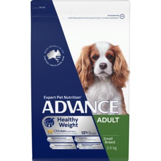 ADVANCE Adult Small Breed Healthy Weight Chicken & Rice Dry Dog Food - 5kg (2 x 2.5kg bags)